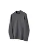 DERTO 100 Lana Merino Lana Pura Tejido Fino Ajustado Suéter Capa Base Cuello Redondo Cuello Semi Alto Suéter Hombre