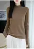 Lana de alta cuenta hilada finamente, tejido reversible, cuello semi-alto, nuevo estilo otoño/invierno, suave y cómodo, suéter base ajustado, 100% lana pura
