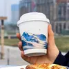 Copo de Café Descartável, Copo de Papel Prata Quente para Chá com Leite, Embalagem Especial Comercial, Tampa para Levar, Copo para Bebidas Quentes e Frias, Logo Personalizado