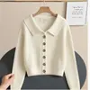 Cardigan Suéter de Tricô de Alta Qualidade Estilo Francês Luxo Leve para Mulheres, Novo Estilo Outono 2025, Peça de Roupa Exterior Top Chic Preguiçoso e Simples