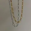 Amazon Transfronterizo Nuevo Estilo Personalizado Acero Inoxidable Cadena Ovalada Lisa Collar Gargantilla Cubana Joyería para Mujer