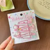 Pinzas para el pelo de niños de colores dulces, estilo japonés y coreano, con flores de dibujos animados de colores, pinzas para flequillo lateral para niñas y pasadores para bebés, accesorios para el pelo