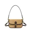 Bolso de Hombro Transfronterizo Europeo y Americano para Mujer 2025 Otoño Nueva Moda Estampado Pequeño Cuadrado Cruzado de Hombro Bolso Retro para la Axila