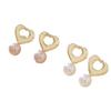 Borracho ~ Pendientes de botón de perlas elegantes y encantadores franceses simples de alta calidad Perla Rosa Champaña Perla Blanca pendientes clásicos elegantes
