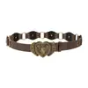 Cinturón de Vaquero Occidental Hottie Heart Estilo Retro Americano con Remaches Empalmados Estilo Punk Cinturón de Cintura Diseño de Nicho Cinturón
