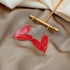 Pendientes colgantes de plata con forma de perla roja de Ankora y aceite de amor, otoño e invierno, estilo francés, retro, ligeros, de lujo, vintage.