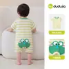 [100% Algodão] Macacão de Bebê Dudu Macacão de Verão para Bebês Roupa de Verão para Meninos Leve Moderno Macacão para Engatinhar