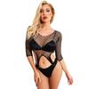 Estilo Celebridade da Internet Europeia e Americana Lingerie Anel Vazado, Sexy Rede de Pesca Plus-Size Provocante Roupa de Malha Metálica, Design Sexy Vazado