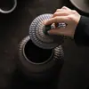 Tarro de Cerámica Chapado en Oro para Té Tarro Retro para Almacenamiento en Casa Juego de Té Kung Fu Japonés Tarro para Pu'er Tarro para Té Despertar Tarro Pequeño para Té