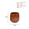 Madera de Azufaifo Taza Panza Grande Flor Tallada Boca Inclinada Taza de Té Sala de Té Taza de Té Taza de Cerveza para el Hogar Taza de Madera Artesanía Antigua de Laca Arte en Madera