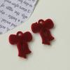 Cinturón de flocado rojo vino de otoño e invierno, lazo colgante, accesorios acrílicos de bricolaje, pendientes, accesorios para el cabello, material de carcasa de teléfono móvil al por mayor