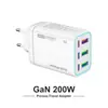 Cargador multiporta transfronterizo 3USB+3PD, adecuado para teléfonos Apple y Android, con adaptadores de corriente estándar europeo y británico