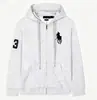 Sudadera de Manga Larga Paul para Primavera y Otoño para Hombre, Casual, Algodón, Color Sólido, Logo de Caballo Bordado, Cremallera, Pullover, Cárdigan