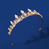 Tocado de corona de novia de circonita blanca, accesorios de boda sencillos europeos y americanos, tocado de boda, tocado de corona de cristal, diamantes de imitación