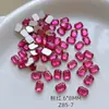 Atacado de nail art 6*8 retangular octogonal fundo plano strass acessórios DIY multicolorido mahjong unhas postiças decorações com strass