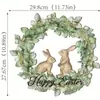 2025 Conejo Huevo de Pascua Letrero de Puerta de Madera Decoración Pascua Primavera Letrero de Puerta Imagen Floral Amazon
