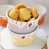 Taza de cerámica para pastel de fresa estilo INS al por mayor, tazón de postre rosa, tazón de yogur creativo, taza soufflé hecha a mano para el hogar