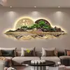 Paisaje Atmosférico Nueva Chinoiserie Pintura Decorativa para Sala de Estar Luminosa LED Pared de Fondo para Sofá de Gama Alta Mural para Oficina
