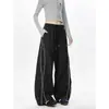Estilo Novo de Verão Calças Masculinas Casuais Largas com Cintura Elástica de Perna Reta Moda Tendência Streetwear Cool Calças Longas