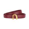 Cinturón de Cuero Borgoña Angola, Cuero Genuino, Estilo Popular, Cinturón Estilo Coreano para Mujer, Tendencia de Moda Decorativa Versátil, en Stock al por Mayor