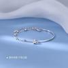 Pulsera Mori de Plata de Ley s925 con Diseño de Doble Capa, Pulsera Estrella Viento Frío de Celebridad Cibernética, Joyería de Mano de Transporte con Cuentas Redondas Distintivas