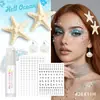 Clipes de Cabelo Brilhantes de Lantejoulas em Gel de Sereia Estrela do Mar Pérola Strass Maquiagem Facial Adesivos Faciais