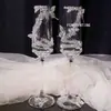 Taças Criativas para Brinde de Casamento para os Recém-Casados, um Par de Flautas de Champanhe de Cristal com Strass, Artesanal DIY, Decoração de Taça Cruzada