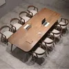 Escritorio de sala de estar Zen madera madera maciza mesa de conferencias rectangular comercial tablero grande mesa larga simple multifuncional