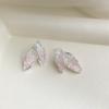 Aretes de Flor de Cristal Azul Degradado para Mujer, Aretes de Perlas de Mariposa Franceses Frescos y Dulces, Aretes Elegantes Super Hada