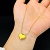 Novo colar de coração de amor de luxo leve 18k ouro sem cor feminino empilhado distinto versátil tridimensional pêssego coração pingente ins