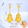 Tienda de Oro Jinyan Mismo Estilo Flor de Loto Incrustada con Diamantes Antiguos, Dios de la Fortuna y la Riqueza, Collar de Calabaza de la Suerte, Cadena con Colgante de Buda Portátil Incrustado con Diamantes