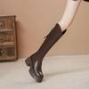 Botas de Mujer para Jinetes Petite, Otoño e Invierno 2026, Nuevas, Moda Francesa Versátiles, Botas Altas con Cremallera Trasera, Debajo de la Rodilla