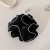 Scrunchie de renda preto com bolinhas estilo preguiçoso para mulheres, elástico de cabelo de alta qualidade para prender o cabelo, acessório de cabelo extra grande para coque