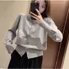 Cárdigan de punto fino de lana suave y amigable con la piel, formato grande para mujer, estilo coreano, abrigo exterior suelto, negro