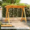 Columpio de Madera Resistente a la Corrosión de Moda para Patios Exteriores en Jardines Pequeños, Columpio Infantil de Madera Maciza para Balcones Interiores en Apartamentos Pequeños, Columpio Individual para Ocio en Casa