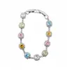 Pulsera con Cierre de Circonita Cuadrada de Colores Pulsera con Vibras de Dopamina Pulsera de Gama Alta Nicho para Mujer