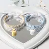 Pulseira de Casal Trançada de Algodão e Linho Original Fofa Ji Yi Xiaoba Ajustável Super Fofa Desenho Animado Melhor Amiga Pulseira Magnética para Mulheres