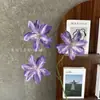 Flores Artificiales con 3 Lirios Pequeños de Doble Pétalo para Decoración de Bodas, Flores Falsas para Accesorios de Fotografía, Adornos para Decoración del Hogar, Flores Artificiales al por Mayor