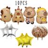 Nuevo traje transfronterizo Serie Capibara Kabibala Globos de película de aluminio de dibujos animados Fiesta de cumpleaños Globos de decoración de cumpleaños