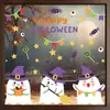 Pegatinas Estáticas de Dibujos Animados de Halloween Transfronterizas Venta al por Mayor Banderas Lindas de Fantasmita Estrellas de Ojo Pegatinas para Ventana Pegatinas de Decoración Festiva