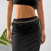 Corrente para Cintura Feminina Europeia e Americana Transfronteiriça Tendência Exagerada Moda Heavy Metal Multicamadas Franja Lantejoula de Metal Sexy Joia