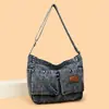 Bolso de Mezclilla Lavada Vintage para Mujer 2026 Nuevo Moderno Bolso de Hombro de Mezclilla Gran Capacidad Bolso Tote Cruzado