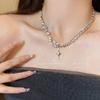 Collar de circonita con piedra de luna blanca para mujer, estilo veraniego, dulce y moderno, para chicas Spice Girls, accesorios para celebraciones de Internet, diseño de nicho, cadena de clavícula avanzada y moderna.