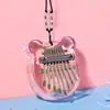 Huashu Piano de Polegar Kalimba 8 Tons Mini Transparente Kalimb Mini Cristal Piano de Dedo para Crianças e Meninas