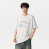Camiseta Masculina de Manga Curta com Estampa de Letras Estilo Americano, Marca Nova Tendência de Verão, Blusa Meia-Manga Cool e Versátil