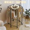 Perchero Giratorio de Seis Lados de Pie Perchero para Dormitorio Perchero para Secar Ropa en Interiores Perchero Metálico Desmontable