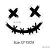 Adesivo de carro com expressão engraçada de sorriso para comércio exterior, carro elétrico, rosto sorridente, capacete de motocicleta, decalque decorativo D107