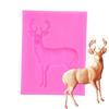 Natal Elk Fawn Sika Deer Silicone Molde Fold Açúcar Bolo de Chocolate Molde DIY Baking Molde