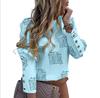 Desejo Camisa Popular de Outono e Inverno com Manga Longa, Botões e Estampa de Abacaxi para Mulheres, Roupas Femininas, Grande Quantidade em Estoque