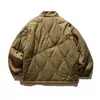 Northern Frontier Marca de Moda Americana para Hombres 2025 Invierno Nuevo Estilo Patrón de Calabaza Chaqueta de Algodón para Hombres Cuello Alto Abrigo de Algodón Abrigo Exterior Cálido y Grueso
